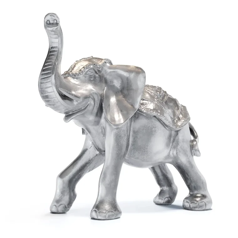 Old elephant 3D model render on white background