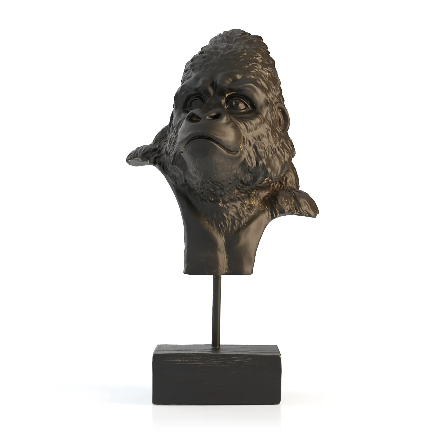 Gorilla bust 3D model render on white background