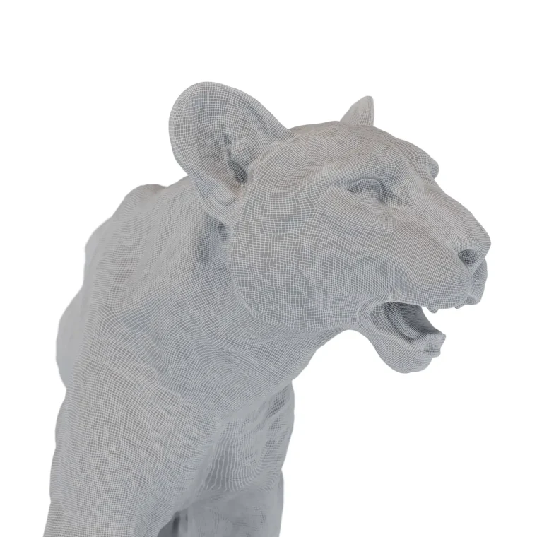 Golden panther 3D wireframe