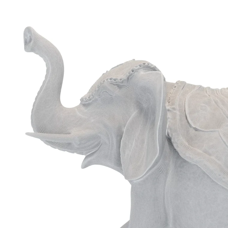 Old elephant 3D wireframe